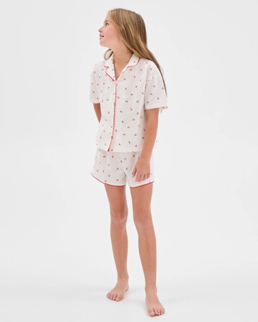 Australian Cotton Big Girls Ric Rac Pyjama Set