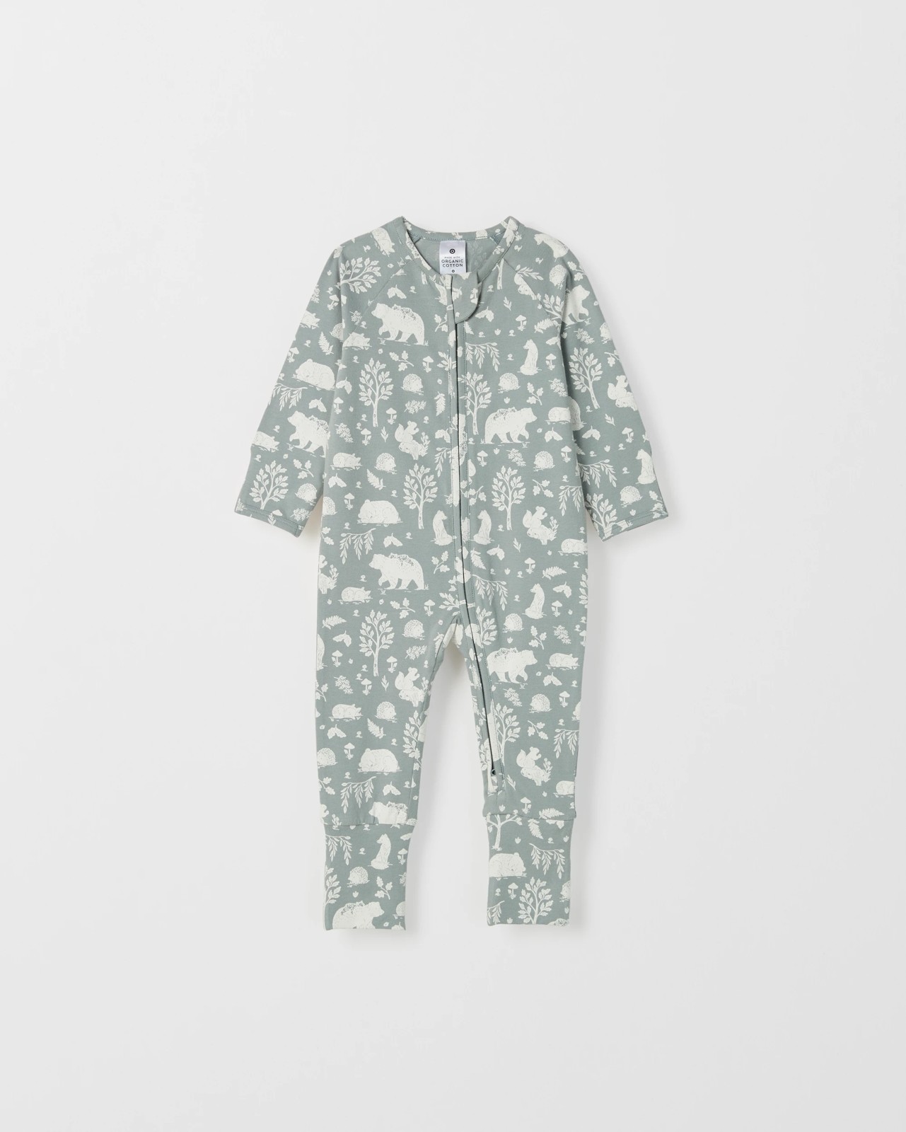 Baby Organic Cotton Zip Front Footless Coverall - Woodland 4 of 5