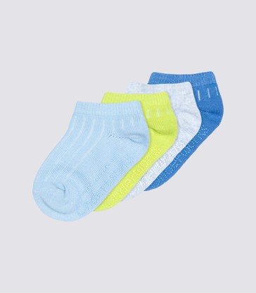 Underworks Baby Organic Cotton Ribbed Low Cut Socks 4pk - Blues