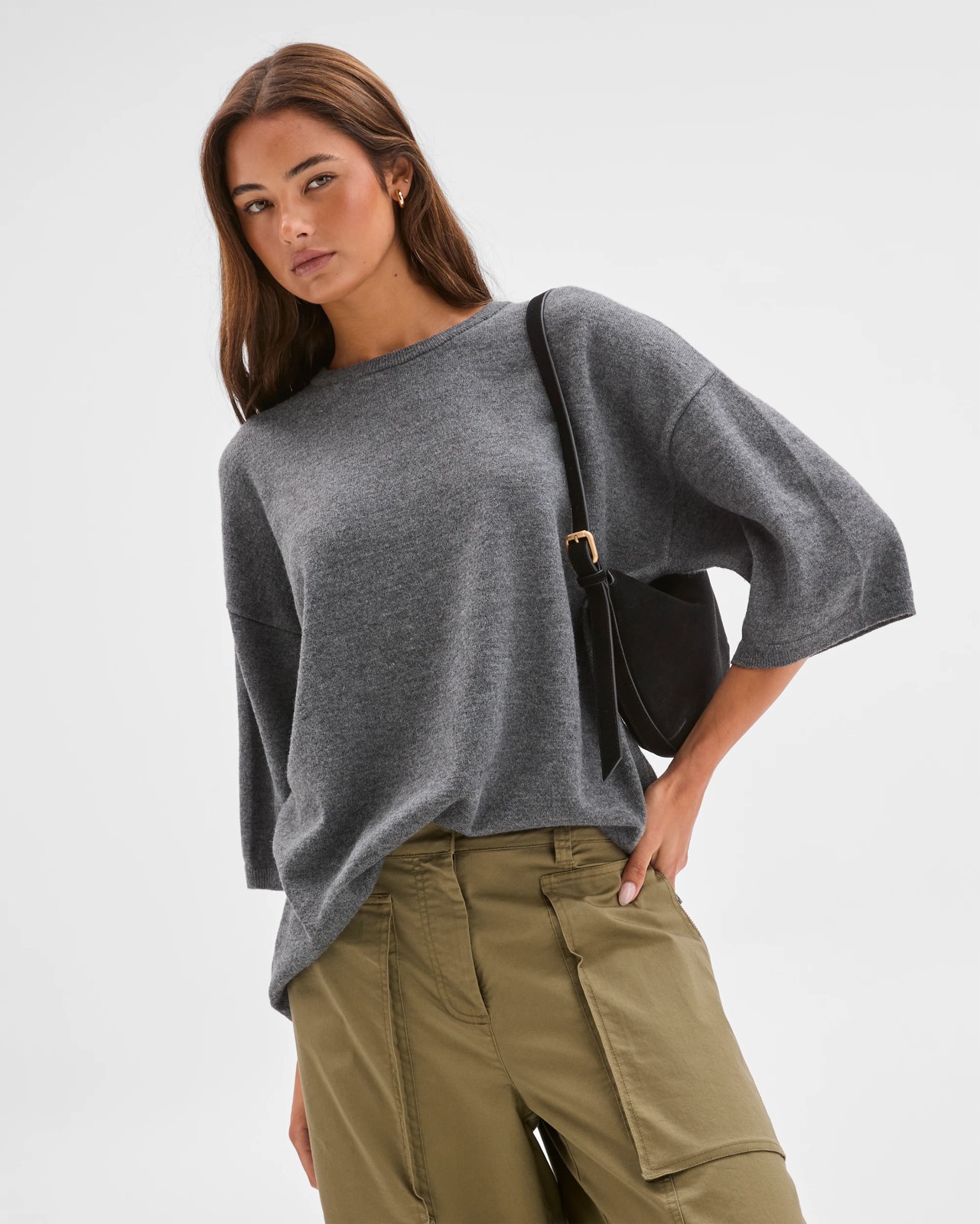 Lily Loves Knit T-Shirt - Graphite Marle 3 of 6