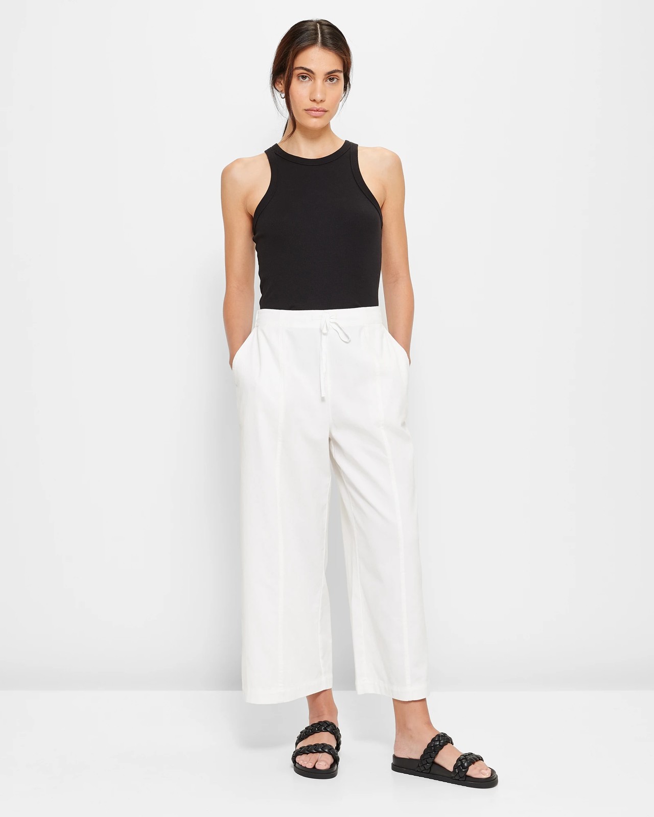 Seamed Wide-Leg Pants