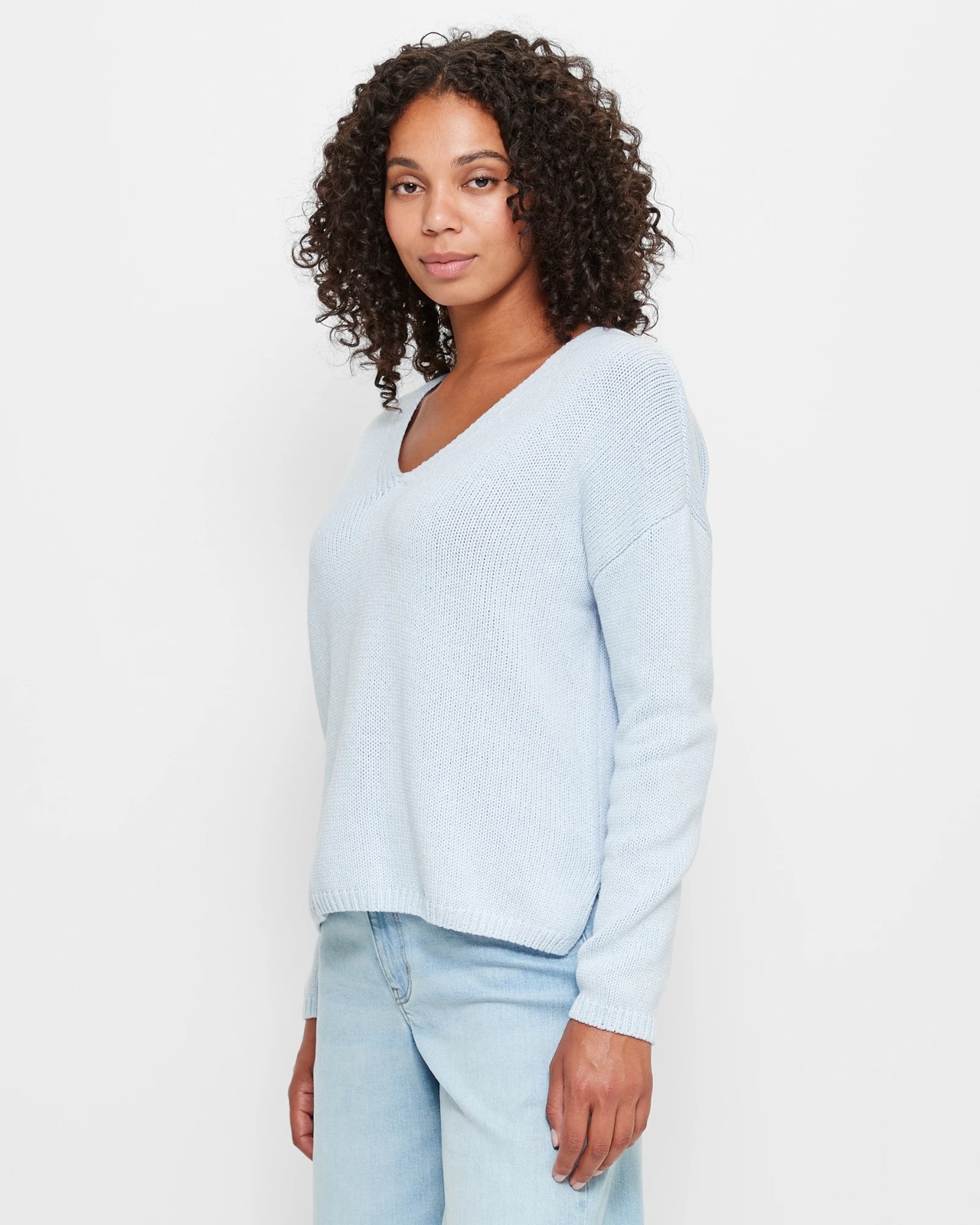 Baby blue v neck clearance jumper