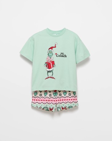 Family Matching Christmas Grinch Younger Kids Cotton Pyjama Set