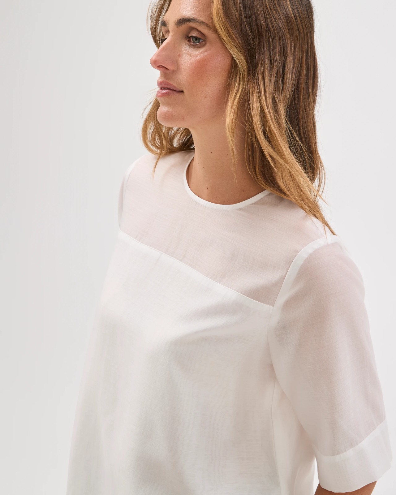 Preview Sheer Detail Blouse - Cloud Dancer 3 of 6