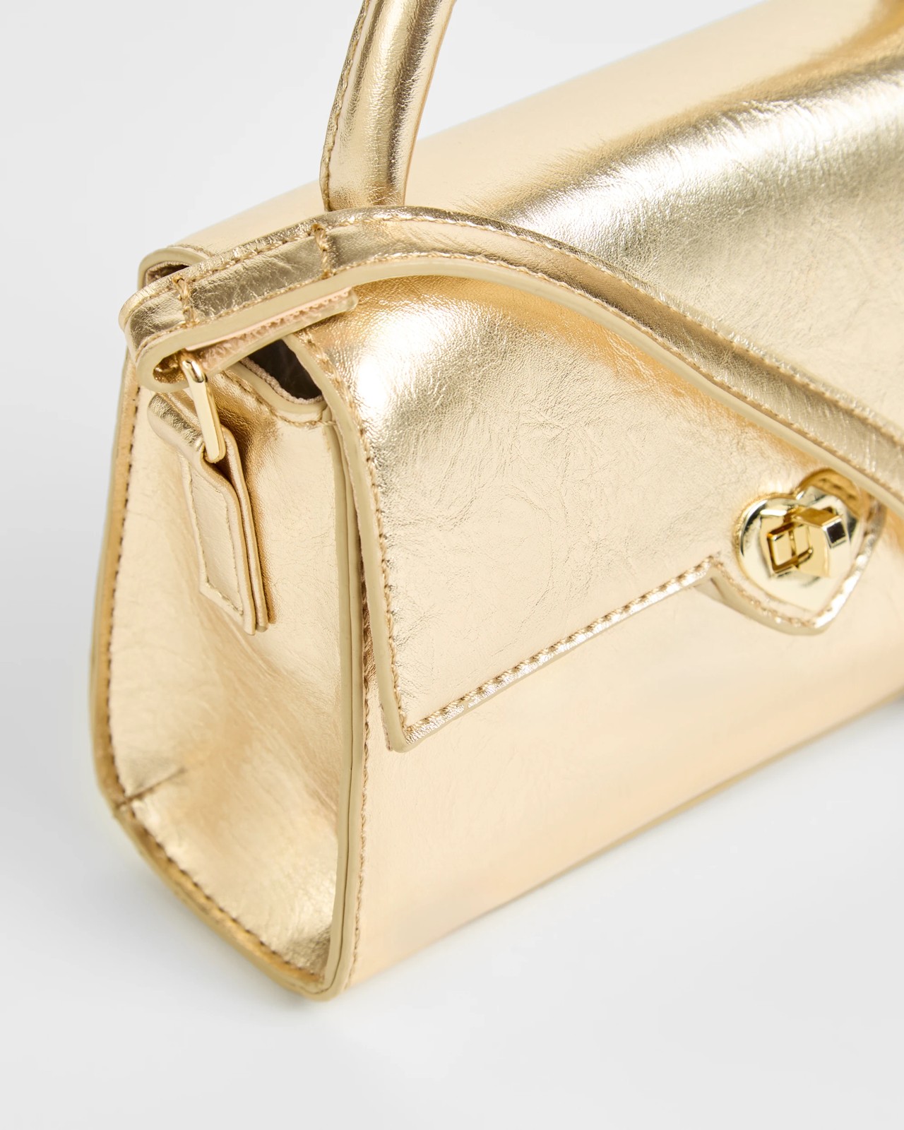 Metallic Heart Buckle Crossbody Bag - Gold 2 of 2