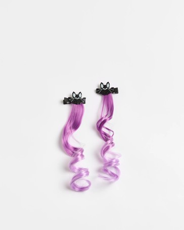 Kids Halloween 2 Pack Bat Faux Hair Clips