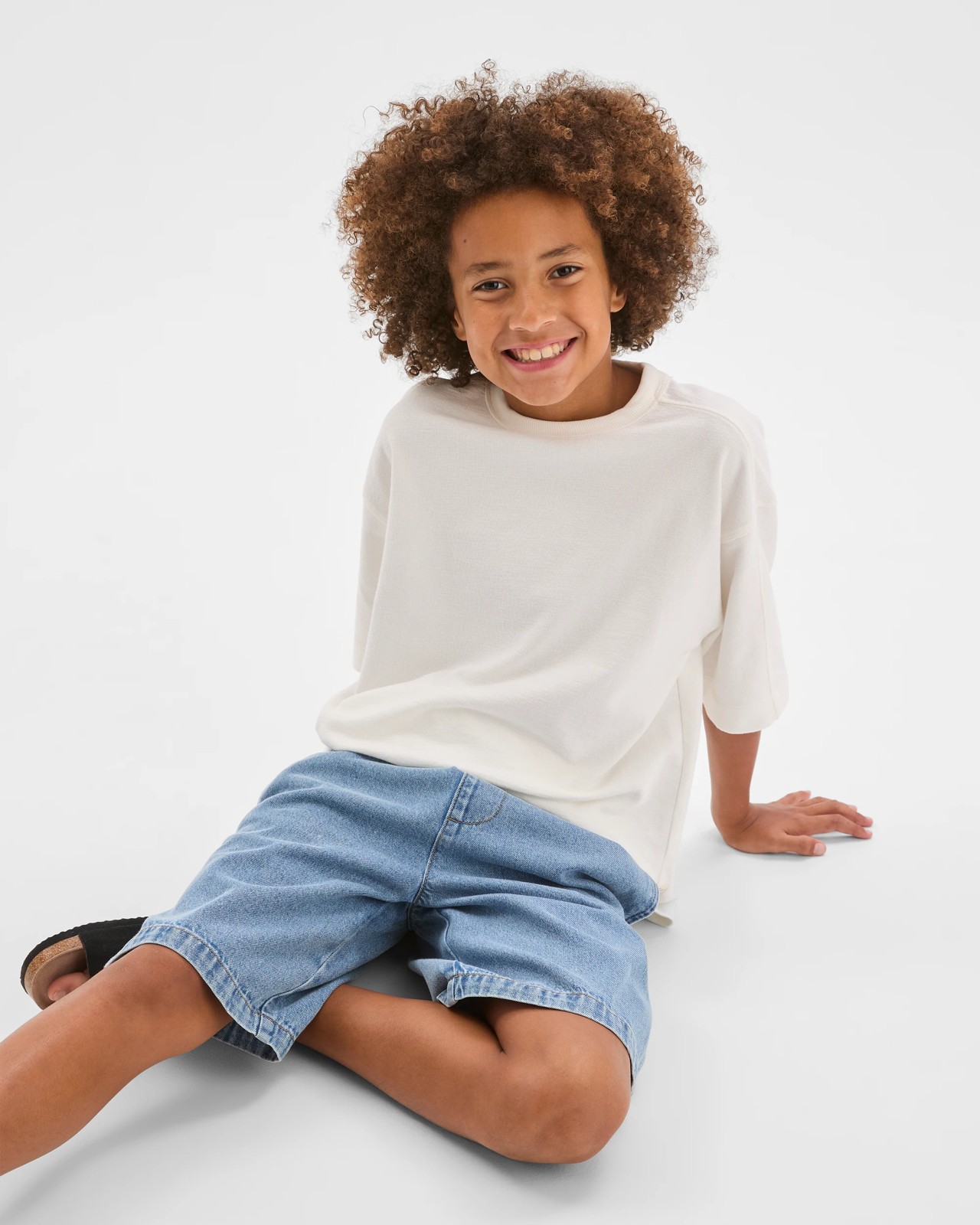 Knee Length Denim Jorts - Mid Wash 3 of 5