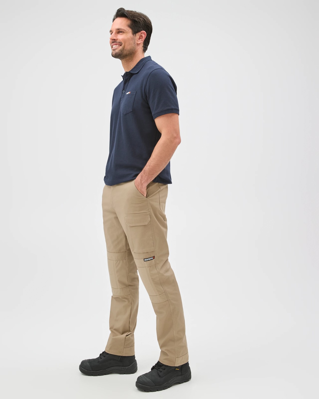 Australian Cotton Kneepad Work Performance Pants - Graphite - Stone 5 of 6
