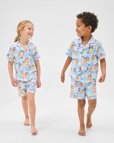 Family Matching Christmas Australian Cotton Younger Kids Pyjama Set - Bluey