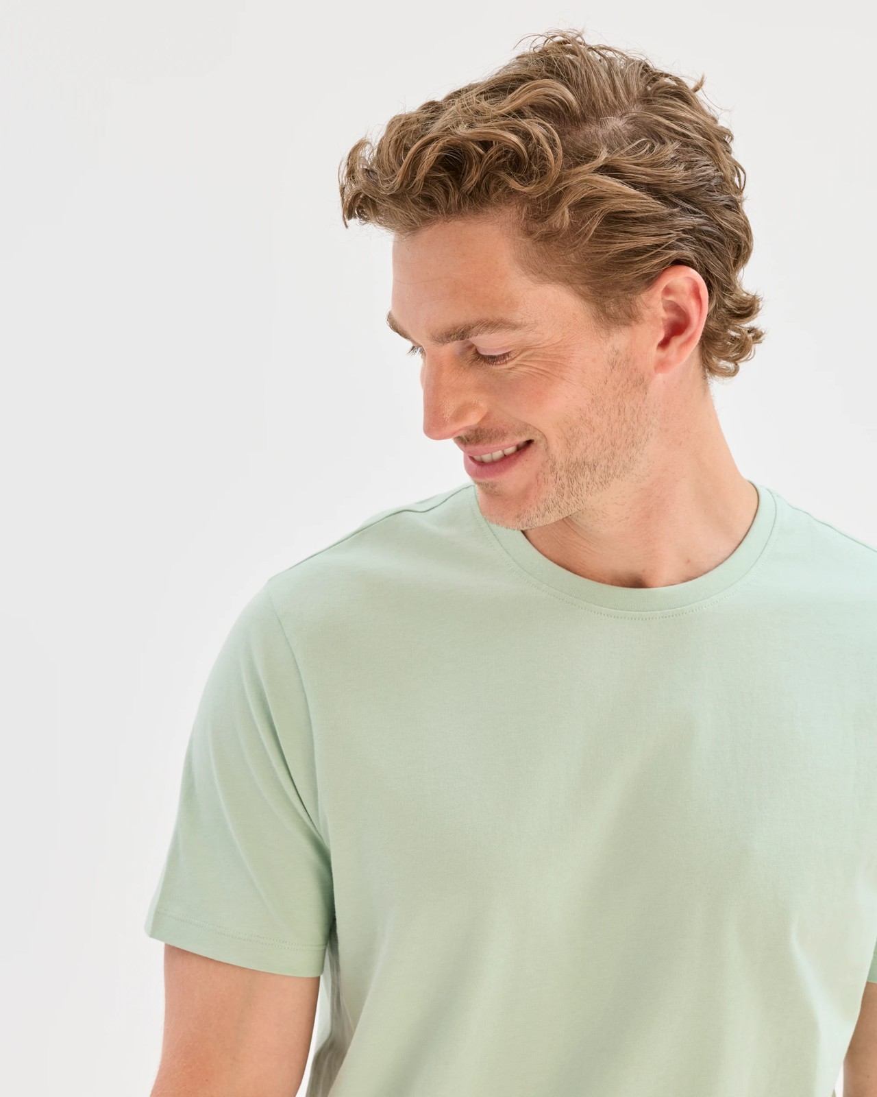 Australian Cotton Crew Neck T-Shirt - Silt Green 3 of 6