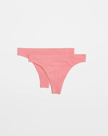 Australian Cotton Blend Womens Seamfree G-String Briefs 2 Pack