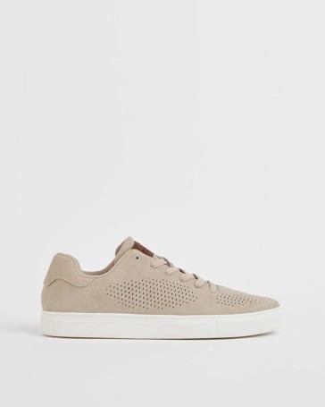 Pin Punched Suede Sneaker