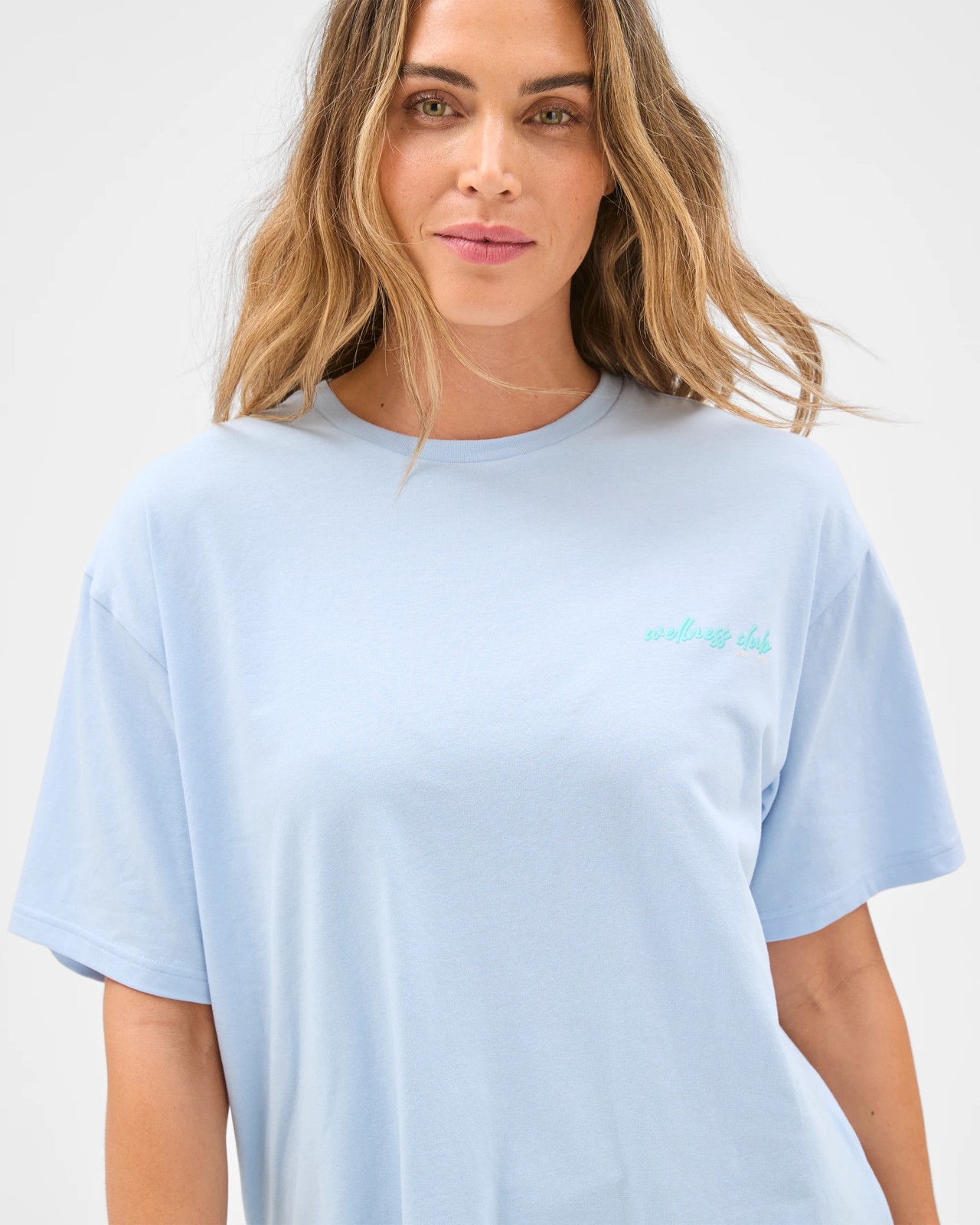 Active Australian Cotton Blend Oversized Graphic T-Shirt - Blue Mist 5 of 5