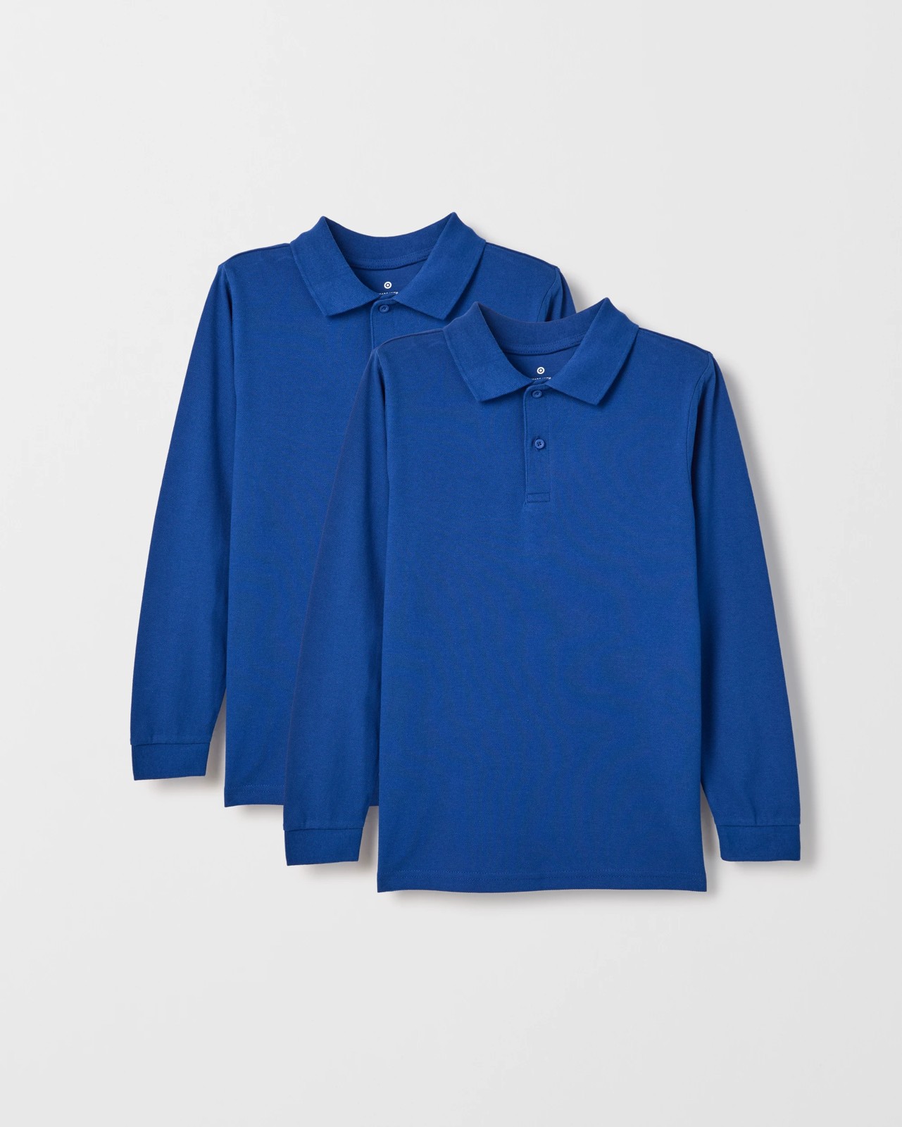Australian Cotton 2 Pack School Long Sleeve Polo Top - Royal Blue 5 of 5