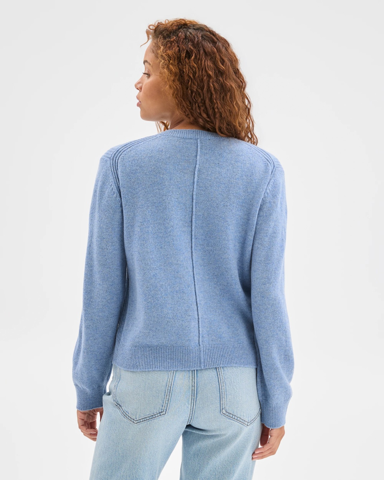 Lambswool Balloon Sleeve Cardigan - Mineral Mist 6 of 6