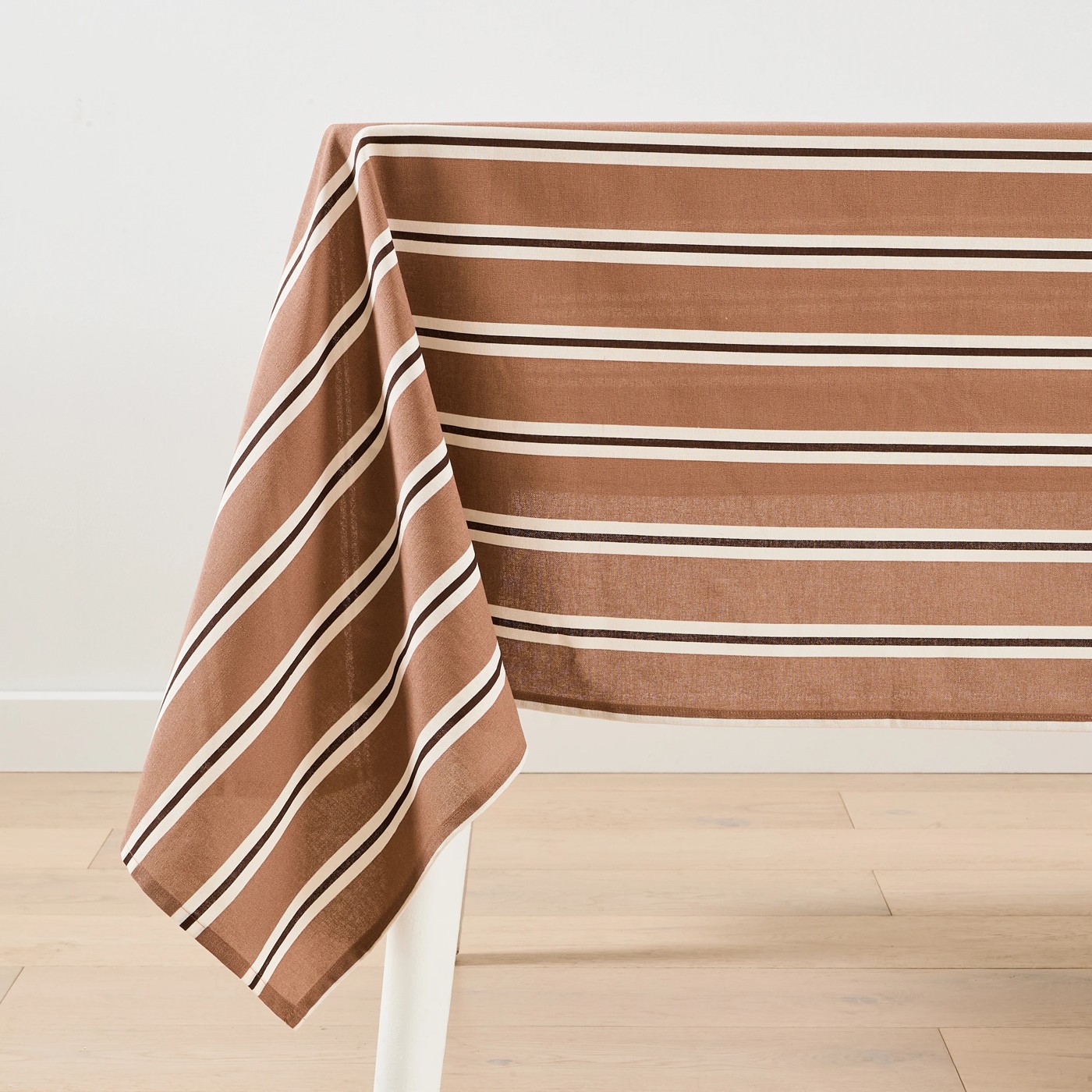 Anko Mocha Stripe Tablecloth 3 of 4