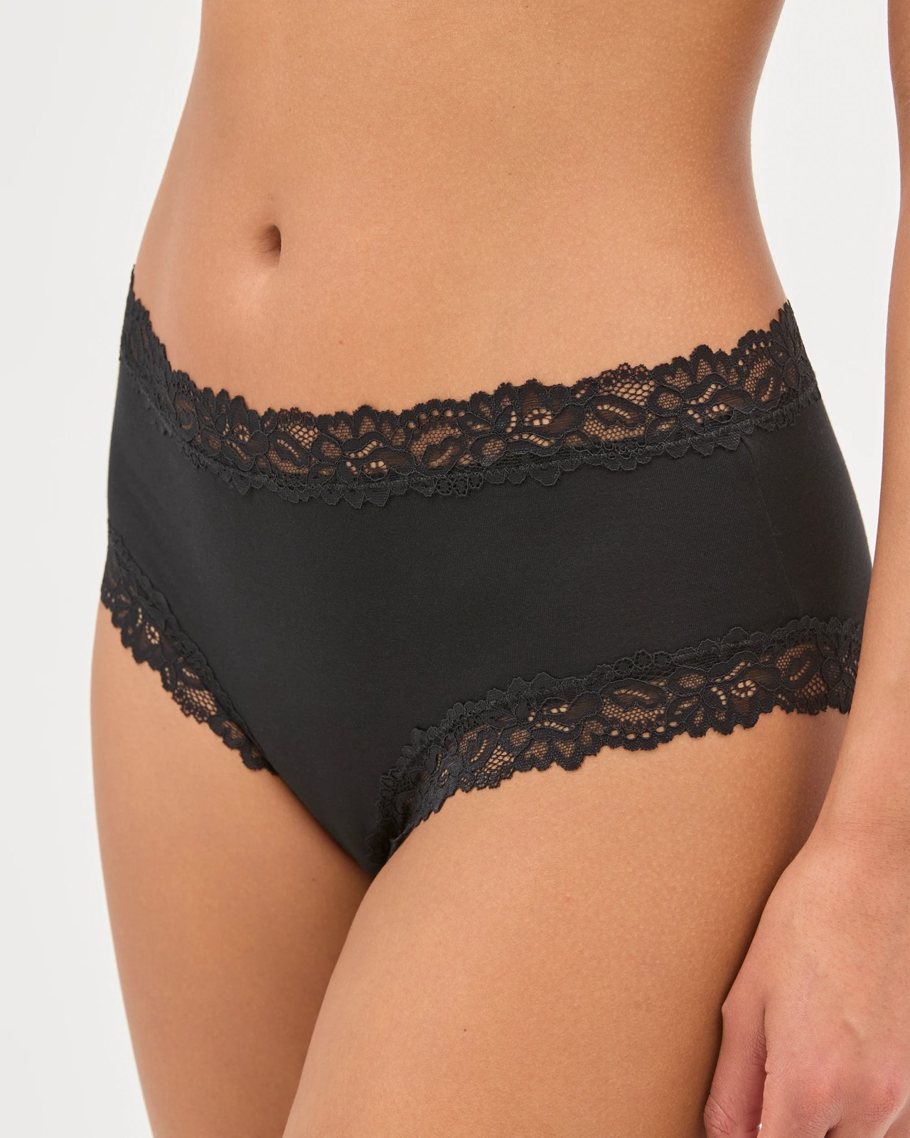 2 Pack Modal and Lace Midi Briefs - Black 6 of 6
