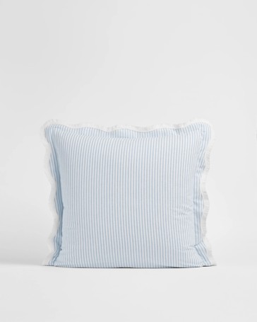 Charlotte Stripe Linen and Cotton European Pillowcase - Sky Blue