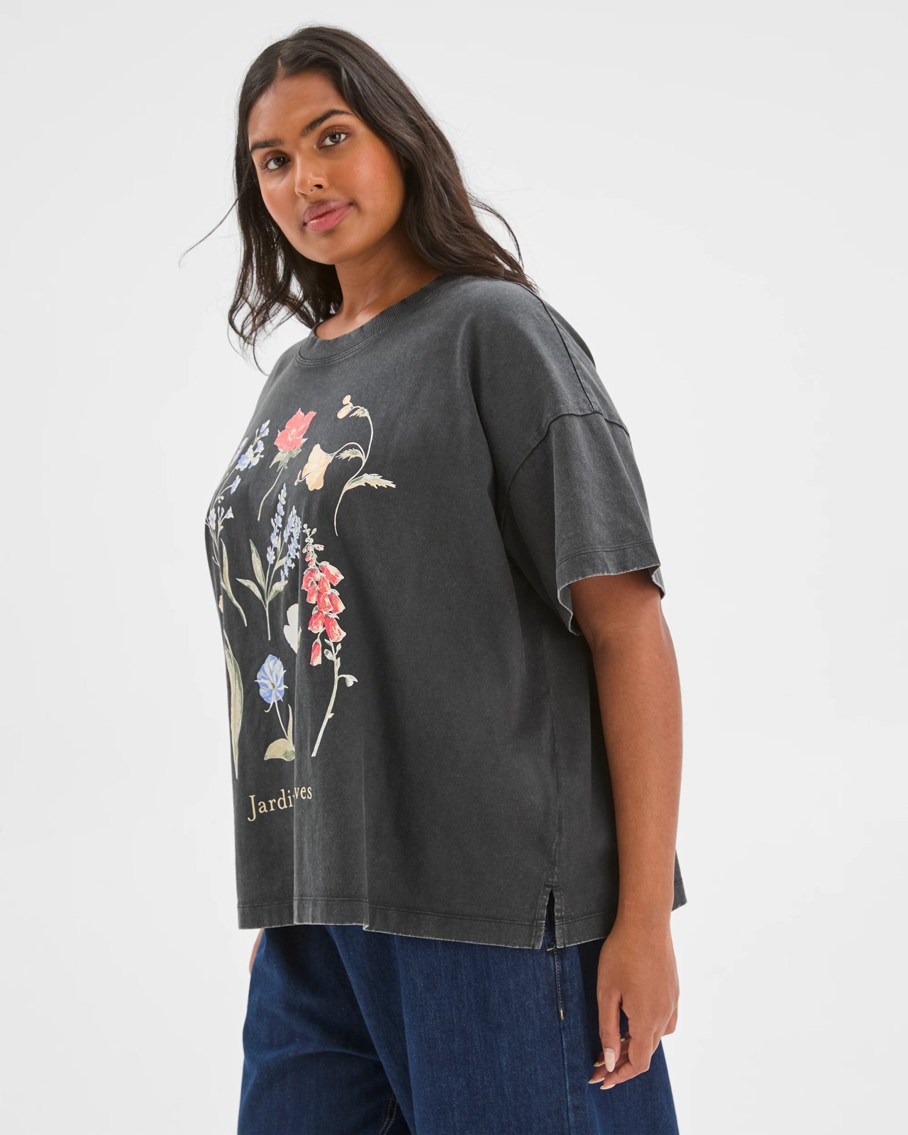 Plus Size Australian Cotton Graphic Split Hem T-Shirt 3 of 5