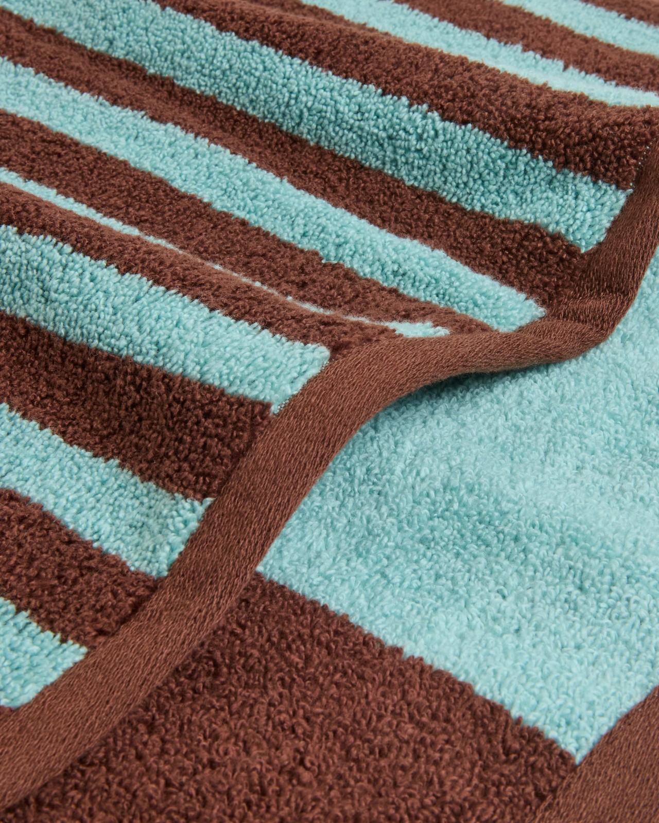 Rayne Australian Cotton Stripe Hand Towel - Tiramisu/Sky Blue 2 of 2