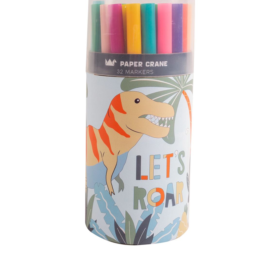 Paper Crane Kids Cylinder 32 Coloured Markers Dinosaur Target Australia