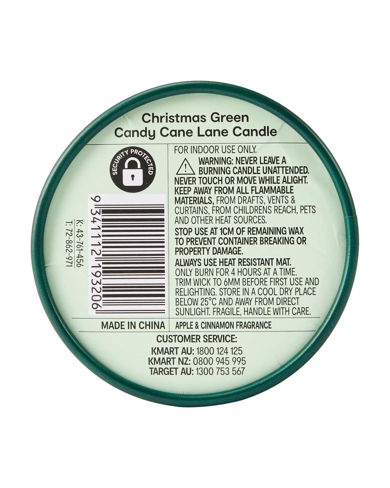 Anko Christmas Green Candy Cane Lane Candle 6 of 6