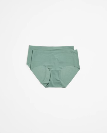 2 Pack Bonded No Show Midi Briefs