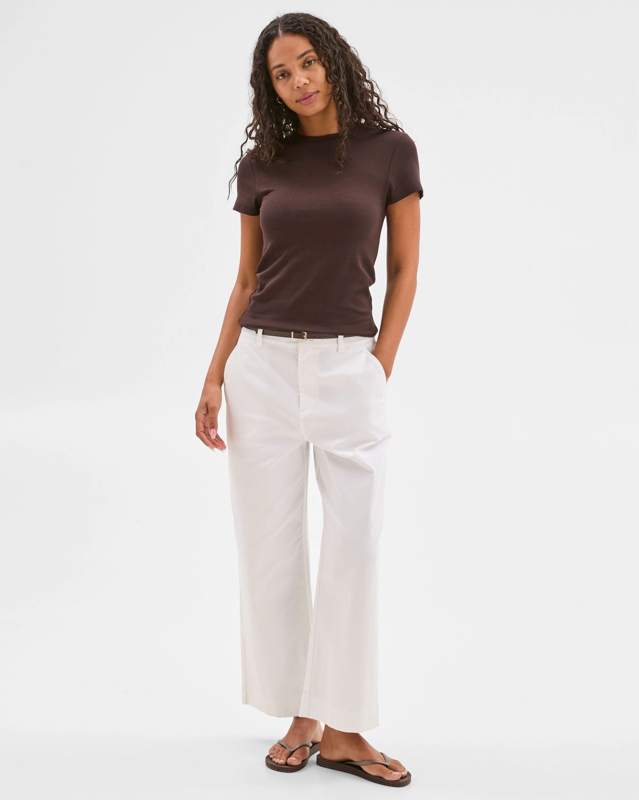 Australian Cotton Blend Stretch T-Shirt - Brunette 2 of 5