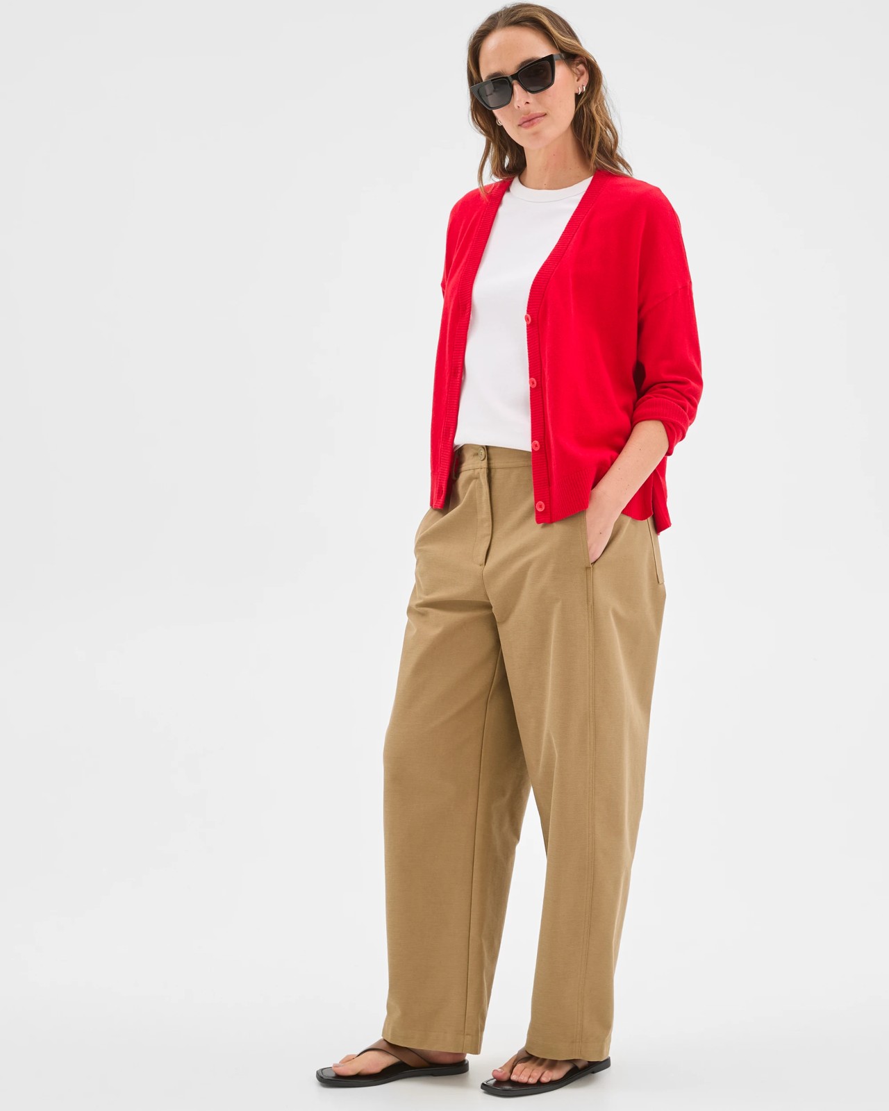 Relaxed Forward Seam Barrel Leg Pants - Elm 2 of 5