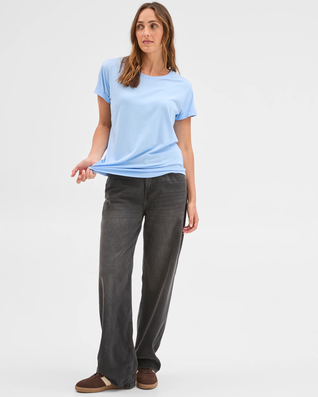 Cotton/Modal Relaxed Crew T-Shirt - Open Air 2 of 6