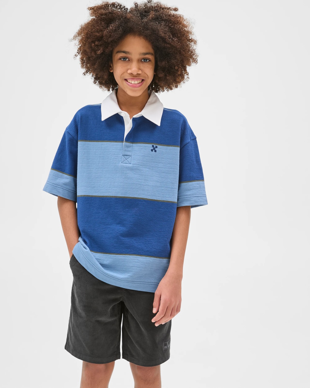 Australian Cotton Oversized Rugby T-Shirt - Blue 2 of 6