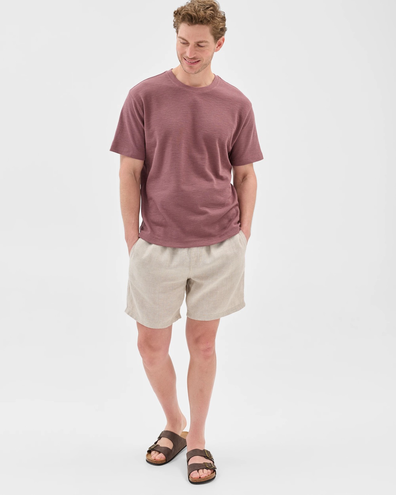 Australian Cotton Fashion Textured T-Shirt - Rose  4 of 5