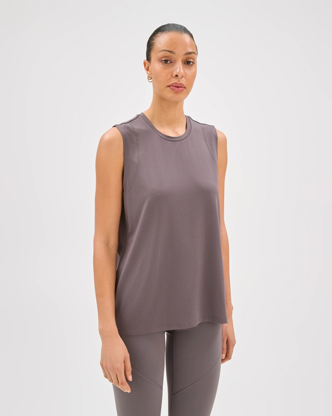 Active Performance Running Muscle Tank Top - Fog 4 of 5