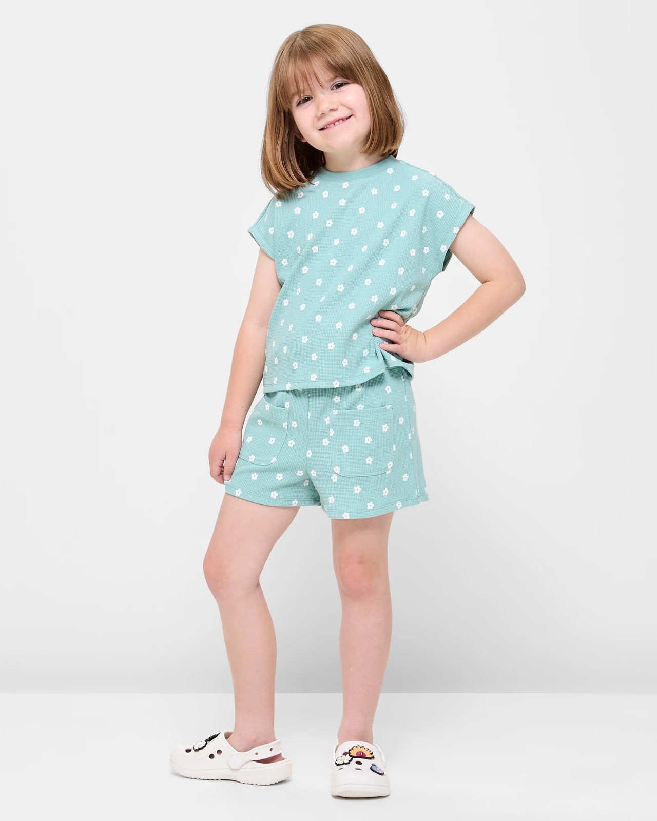 Waffle T-shirt and Short 2 Piece Set 2 of 6