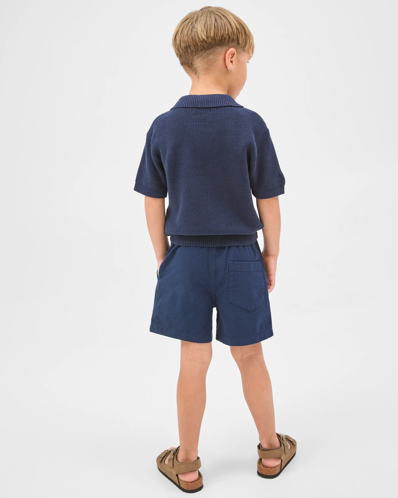 Australian Cotton Polo T-Shirt & Shorts Set - Navy Blue 5 of 6