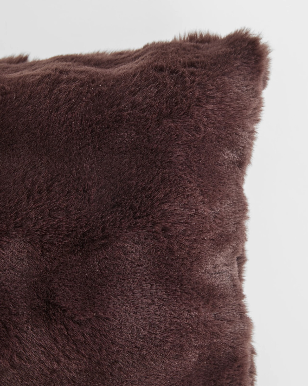Ella Faux Fur Cushion - Chocolate 2 of 2