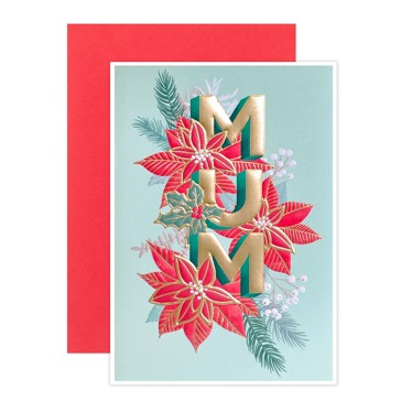 Hallmark Christmas Card - Mum Poinsettia