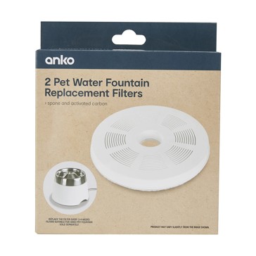 Pet Water Fountain Replacement Filters, 2 Pack - Anko