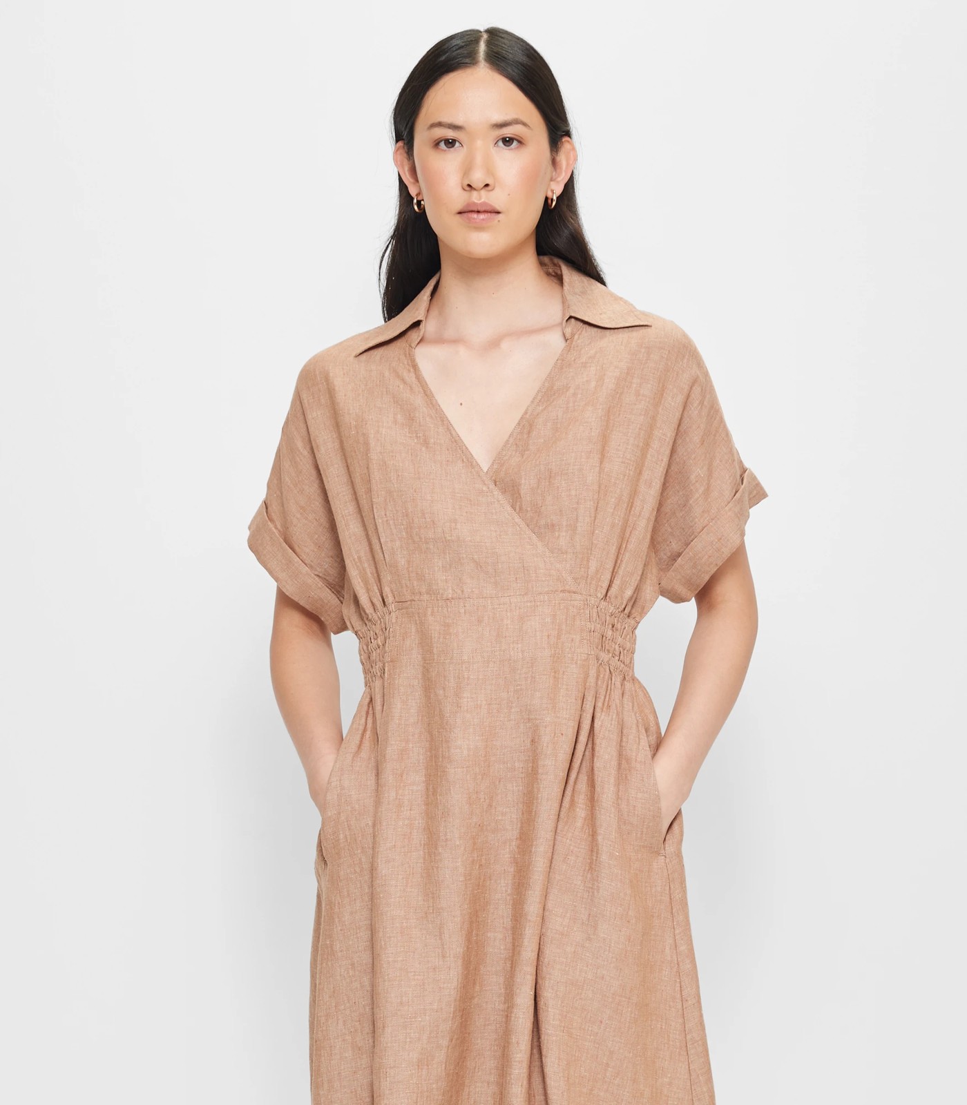 European Linen Midi Wrap Dress | Target Australia