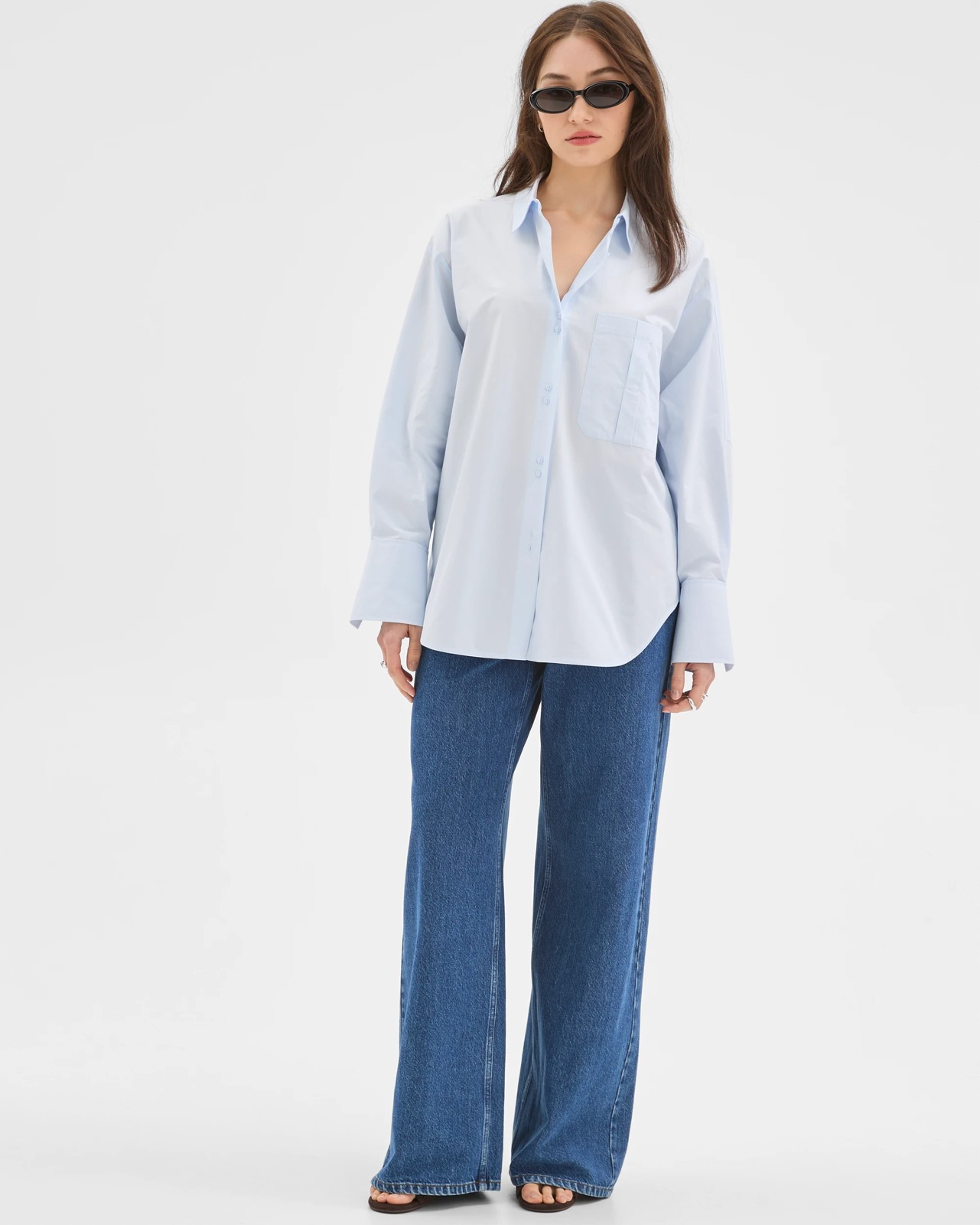 Lily Loves Australian Cotton Poplin Shirt - Glacier 3 of 6