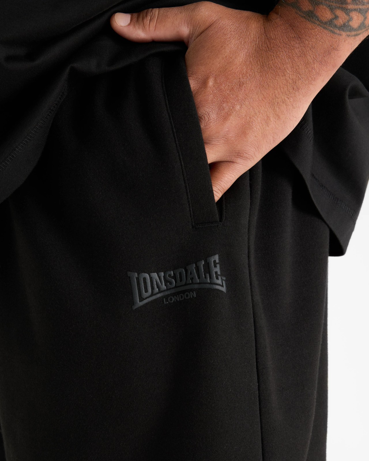 Lonsdale London Plus Size Double Knit Shorts - Black 3 of 5