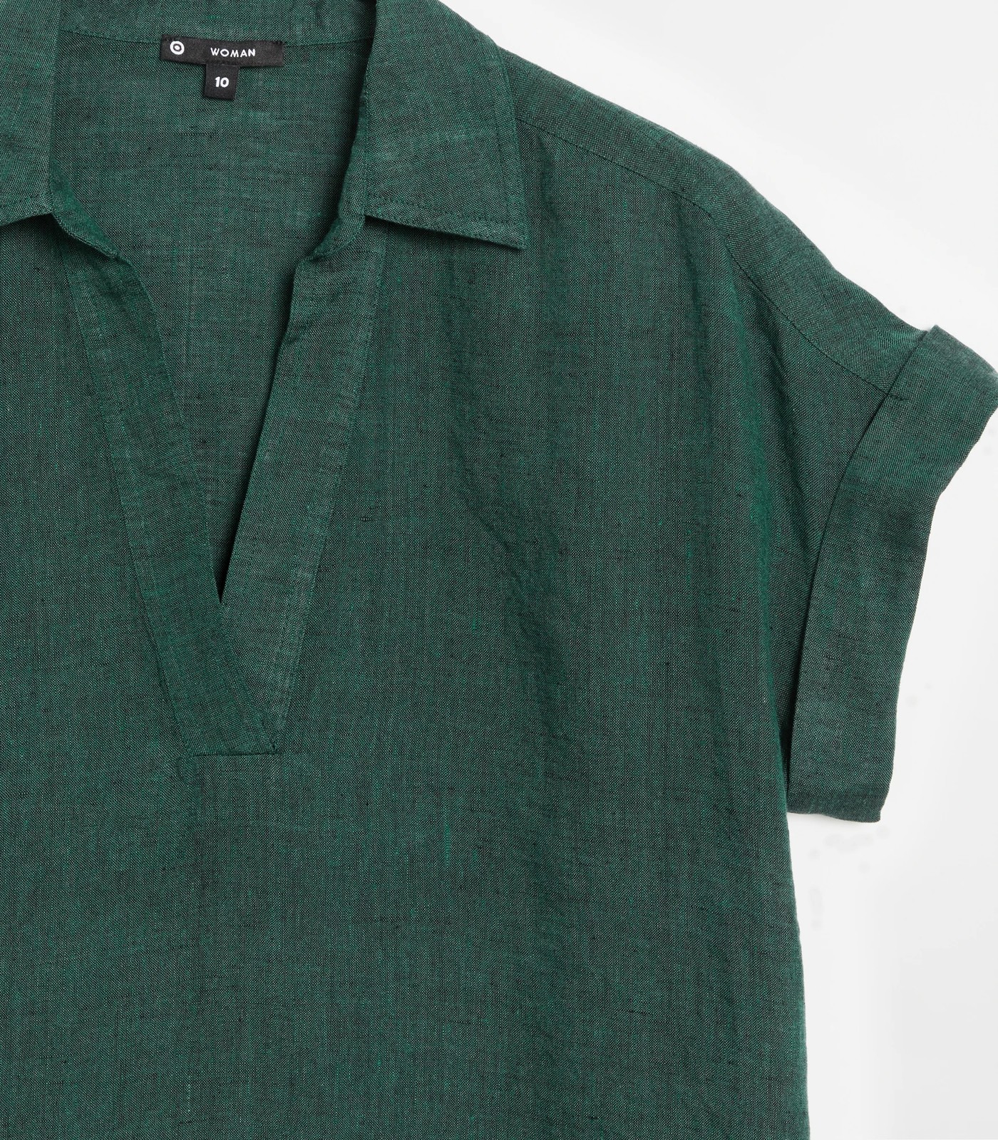 European Linen Roll Cuff Sleeve Blouse 6 of 6