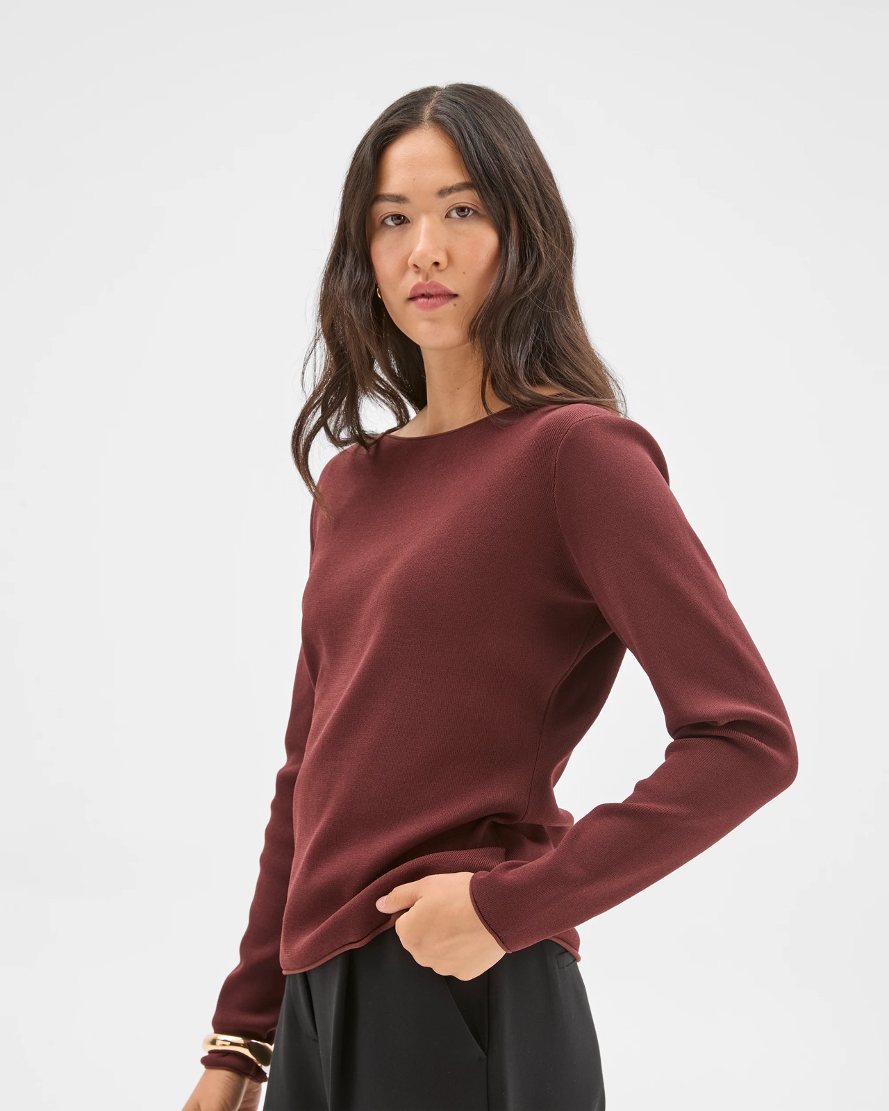 Preview Ultimate Long Sleeve Sweater - Rum Raisin 4 of 6