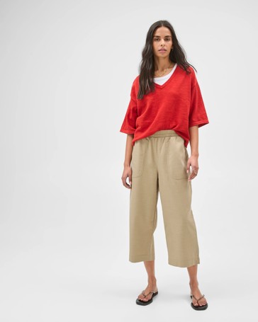 Slub Cropped Pants