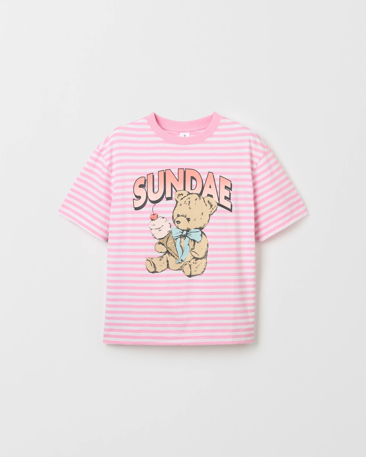 Australian Cotton Oversized T-Shirt - Sundae Bear Stripe 5 of 6