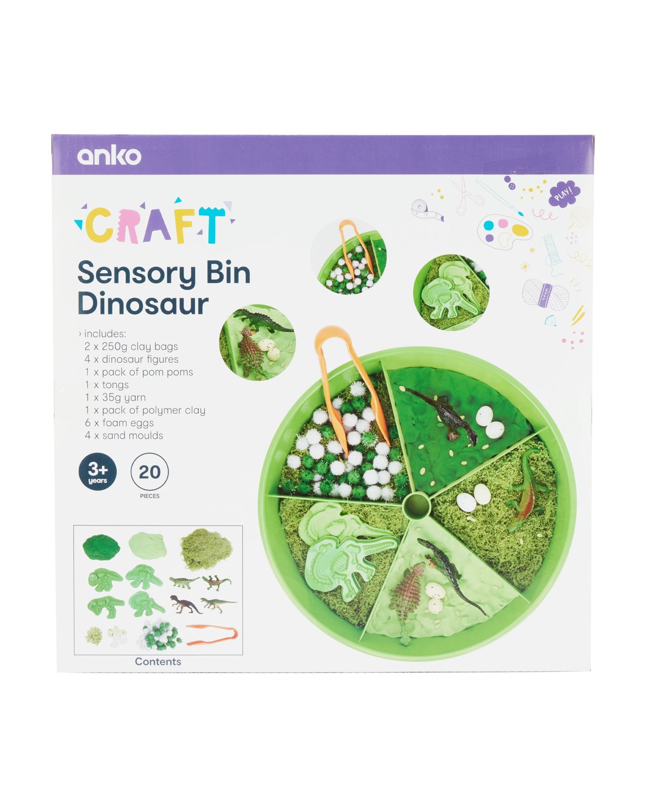 Anko 20 Piece Sensory Bin - Dinosaur 3 of 3