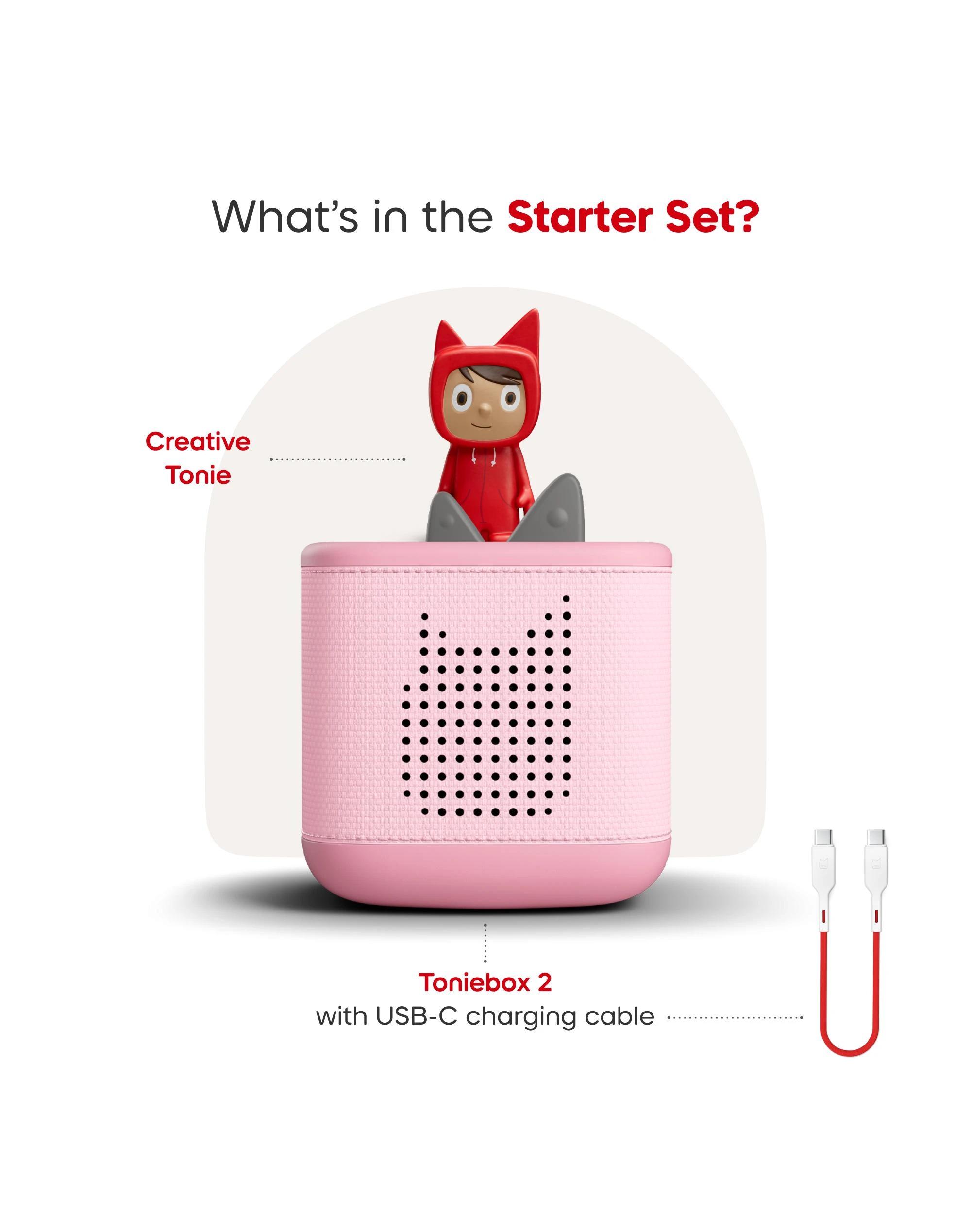 Toniebox 2 Starter Set Con Tonie Creativo Rubie Cloud Rosa - Lettore Audio Per Bambini Senza Schermo