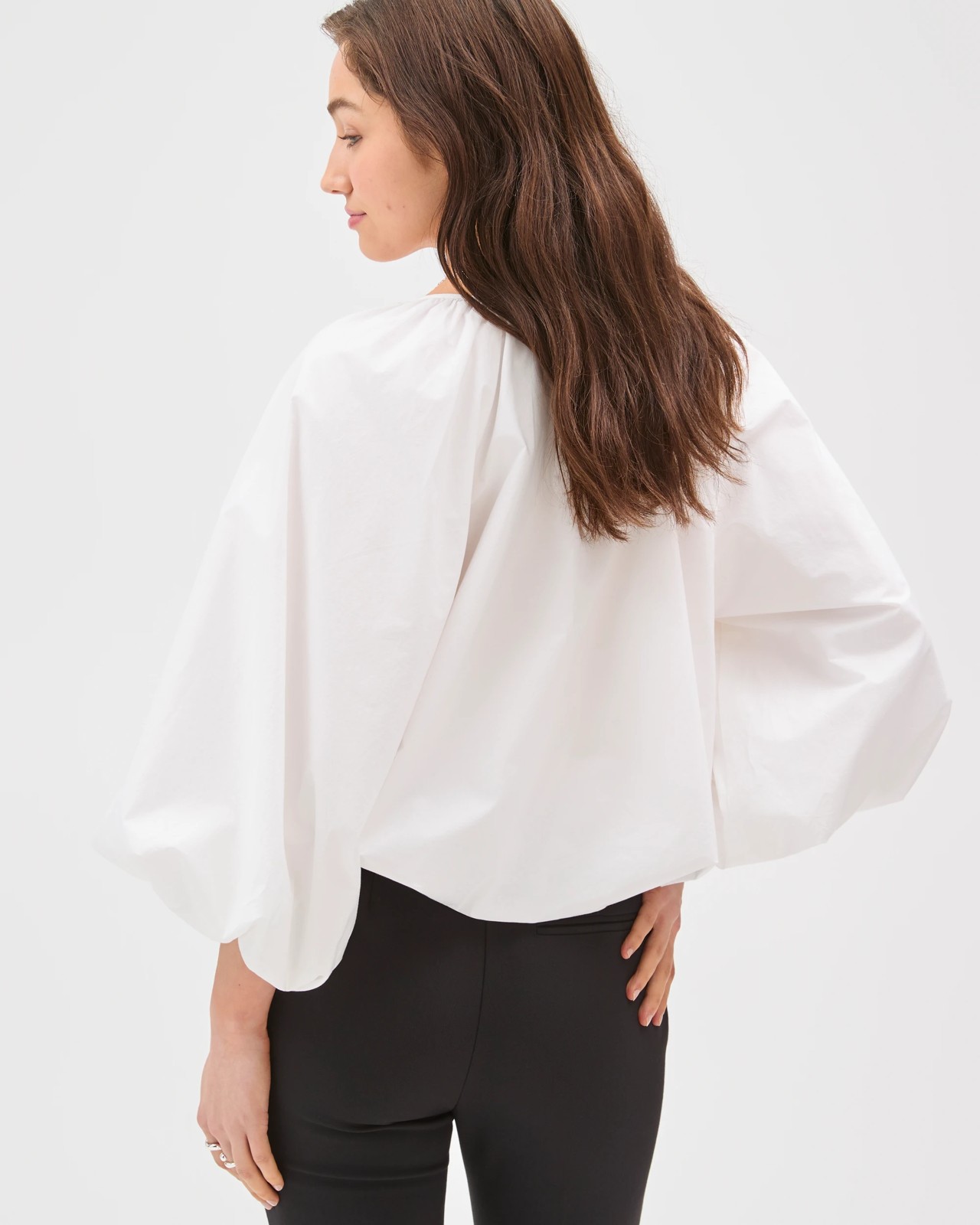 Lily Loves Long Balloon Sleeve Top - White 6 of 6