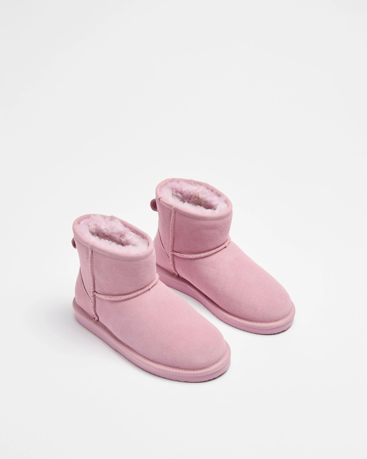 Girls Sheepskin and Leather Slipper Boot - Pink 2 of 6