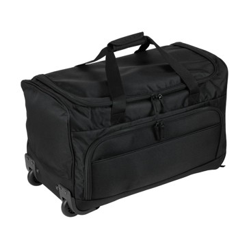 54L Rolling Duffle with Pockets, Black - Anko